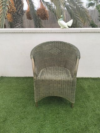 2 Sillones Bambú Mimbre Verde