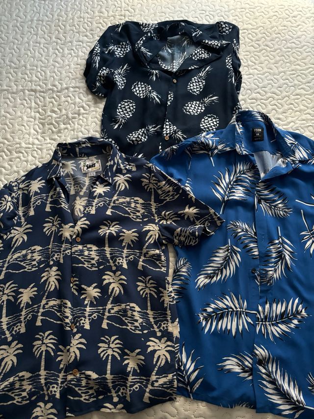 Lote 3 Camisas Estampadas Hombre Talla XS