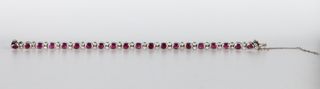Pulsera Oro Blanco Rubíes y Diamantes