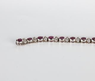Pulsera Oro Blanco Rubíes y Diamantes