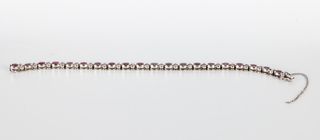 Pulsera Oro Blanco Rubíes y Diamantes