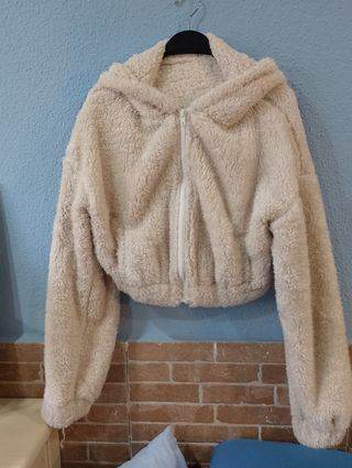 Cazadora borreguito mujer con capucha