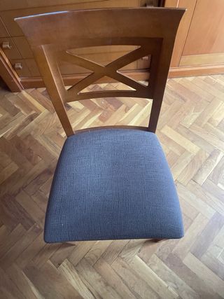 Mesa redonda extensible madera + 4 sillas