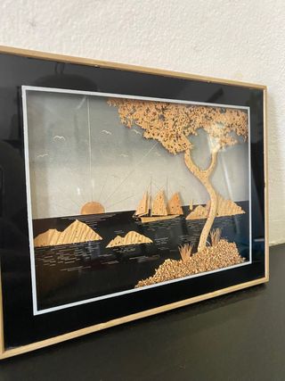 Quadretto vintage sughero anni 70