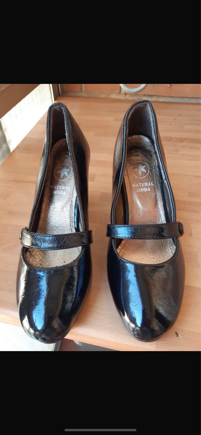 Zapatos Natural Moda Negros Talla 35