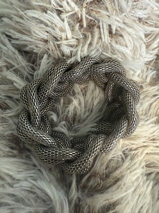 Pulsera trenzada plateada