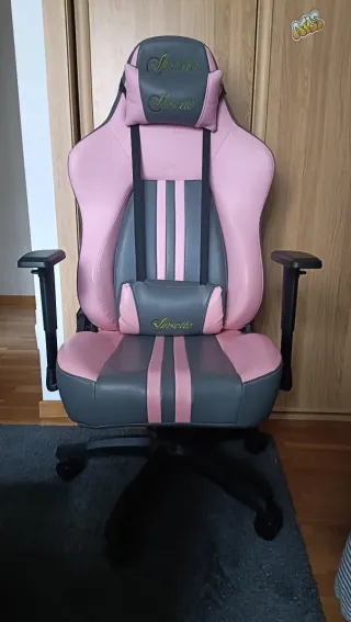 Silla Gamer Rosa y Gris Vinsetto