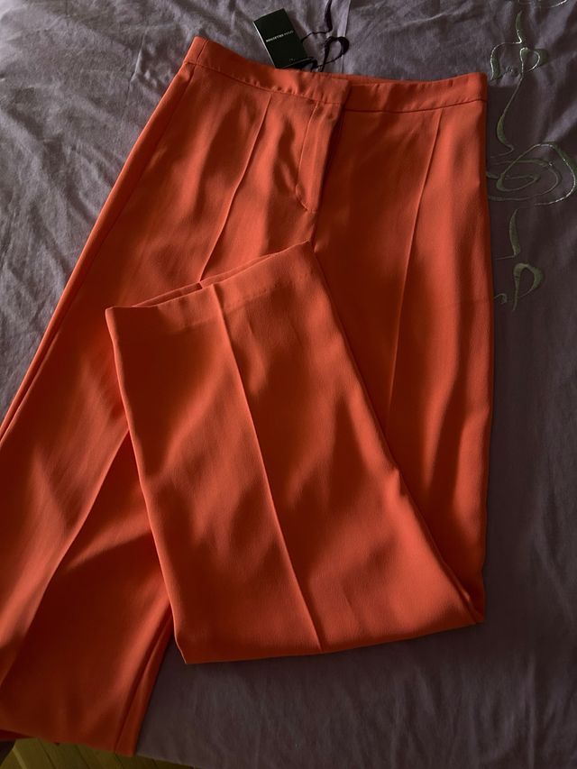 Pantalón vestir naranja mujer