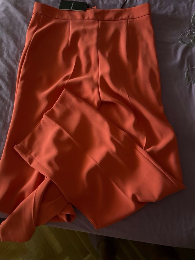 Pantalón vestir naranja mujer