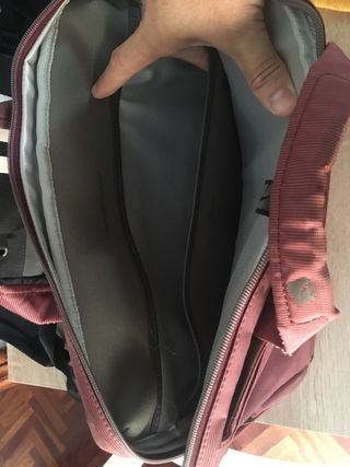 Maletín funda portátil marrón/rojo