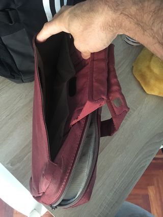 Maletín funda portátil marrón/rojo