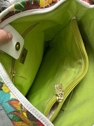 Bolso Braccialini lona y piel estampado floral