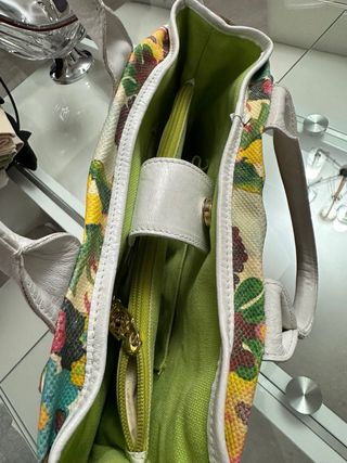 Bolso Braccialini lona y piel estampado floral