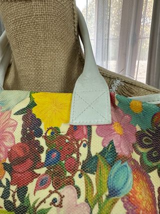 Bolso Braccialini lona y piel estampado floral