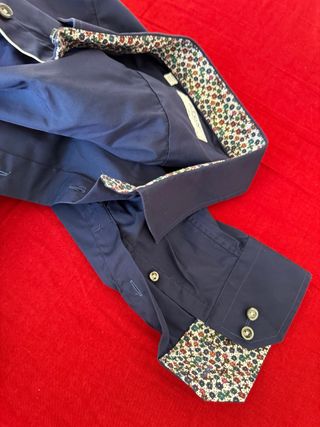 Camisa Eton Talla 43 Slim Azul