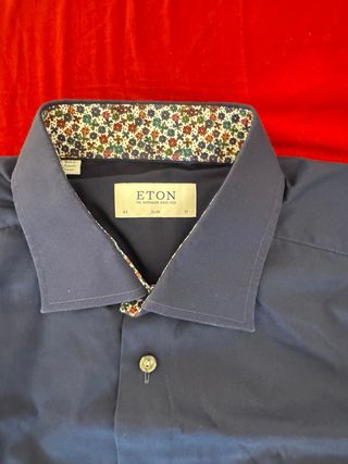 Camisa Eton Talla 43 Slim Azul