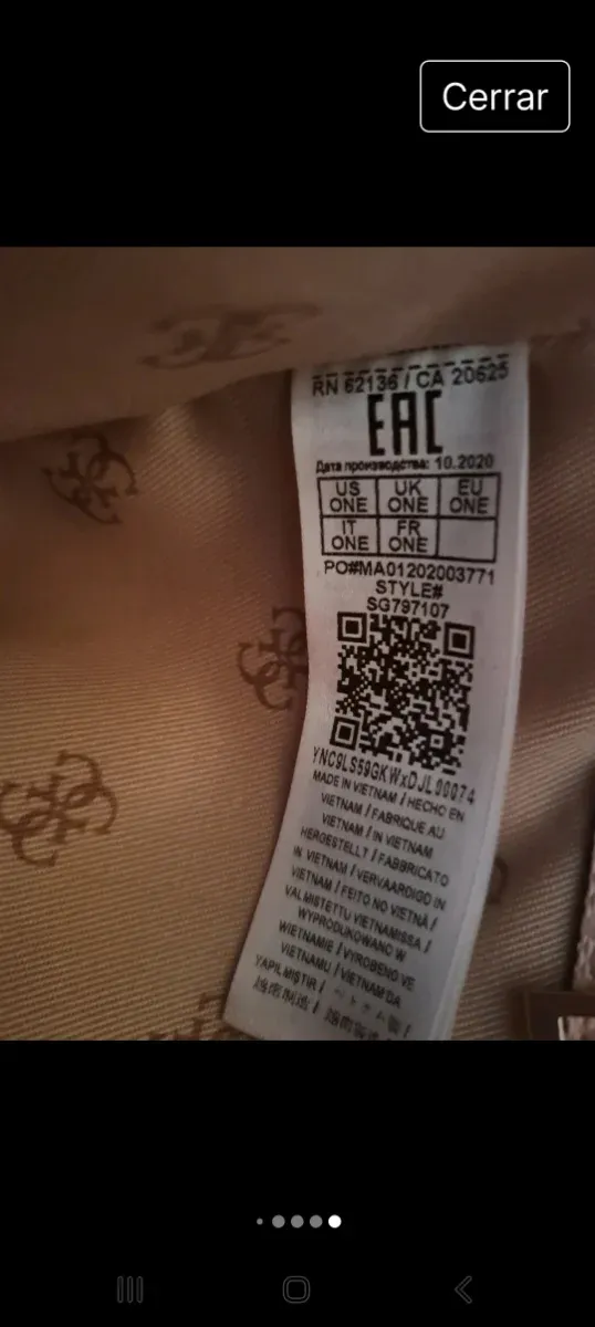 Bolso Guess Rosa Acolchado Cadena Dorada