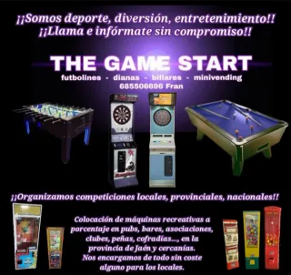 Máquinas recreativas futbolines, billares, dianas