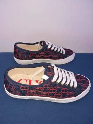 Zapatillas Carolina Herrera CH Logo Azul/Rojo