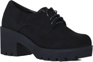 Zapato Blucher Abotinado Plataforma Negro