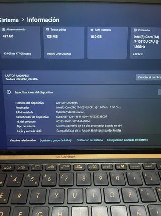 Portátil gama alta Asus Zenbook 14 UX434FAC Azul