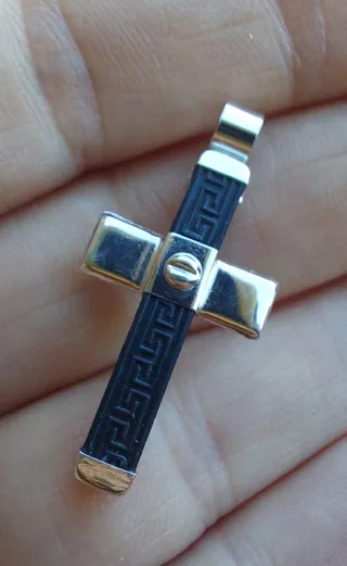 Ciondolo Croce Oro Bianco 750..18kt