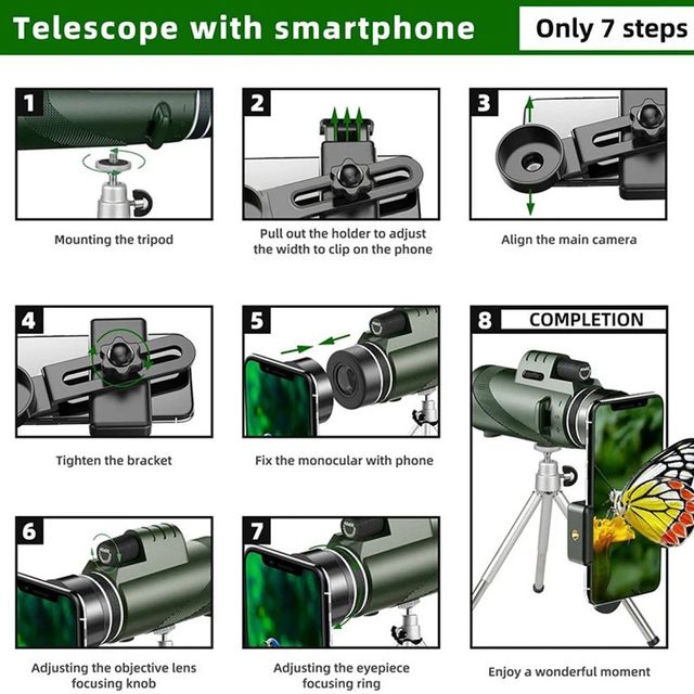 Telescopio Monocular HD 12x50 Impermeable
