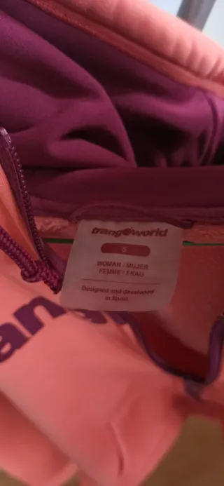 Sudadera mujer Trangoworld cremallera naranja/rosa