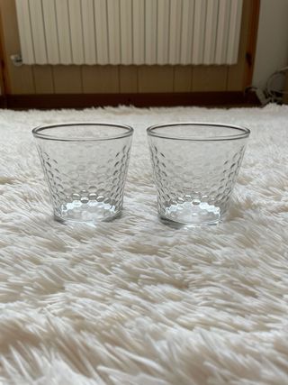 Set 2 bicchieri in vetro texture nido d’ape