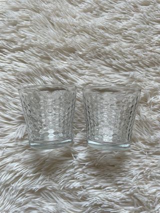 Set 2 bicchieri in vetro texture nido d’ape