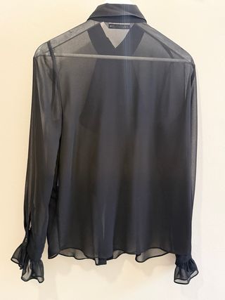 Camisa Zara seda negra 