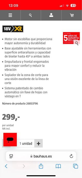 Caladora DeWalt 18V XR DCS334NT NUEVA