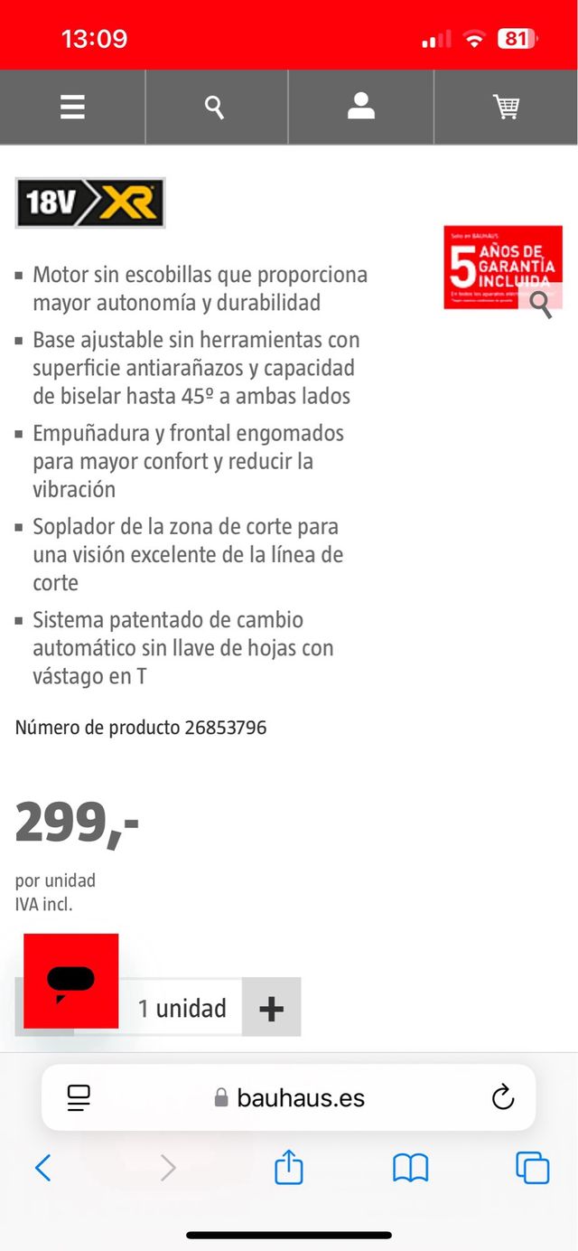 Caladora DeWalt 18V XR DCS334NT NUEVA