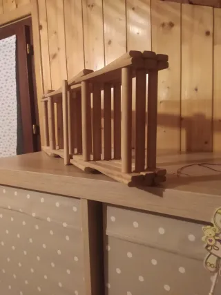 Botellero de madera plegable