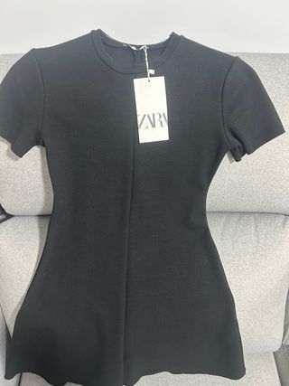 Vestido Zara Negro Manga Corta