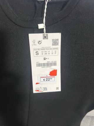 Vestido Zara Negro Manga Corta