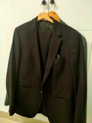 Traje Zara Granate T.54 Pantalón 46