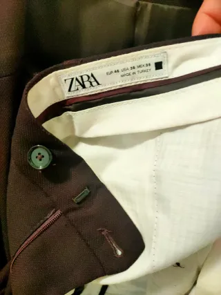 Traje Zara Granate T.54 Pantalón 46