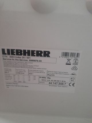 Nevera Liebherr Blanca