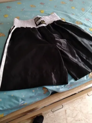 Pantalón de boxeo Farabi negro y blanco ,