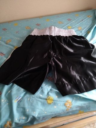Pantalón de boxeo Farabi negro y blanco ,