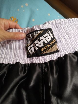 Pantalón de boxeo Farabi negro y blanco ,