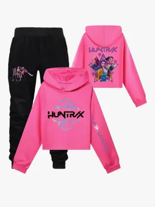2 Chándal Guerreras kpop Huntrix Niños Negro y Ros