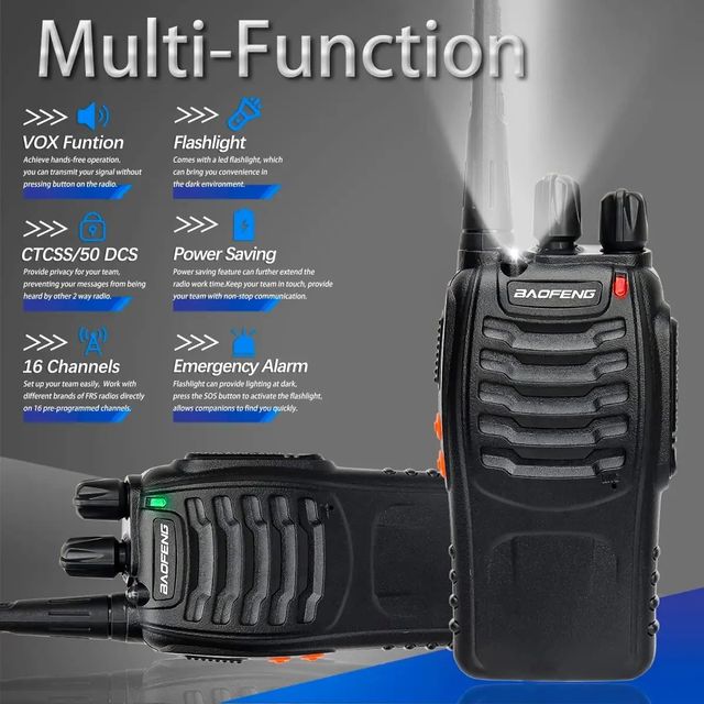 Pack de 2 Walkie Talkie Profesional Recargable