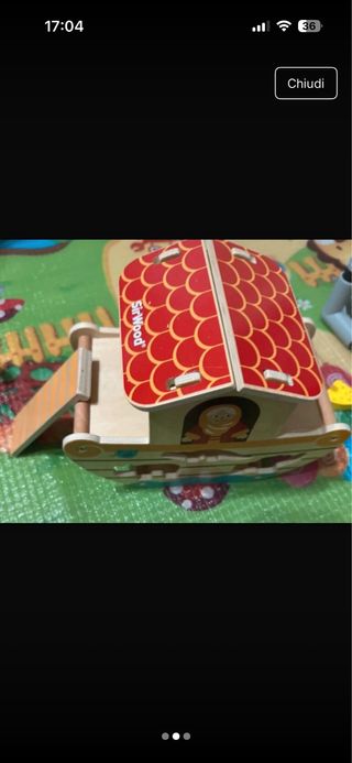 Arca di Noè in legno con animali