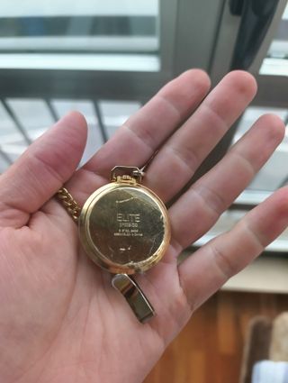 Reloj de bolsillo Elite dorado y negro