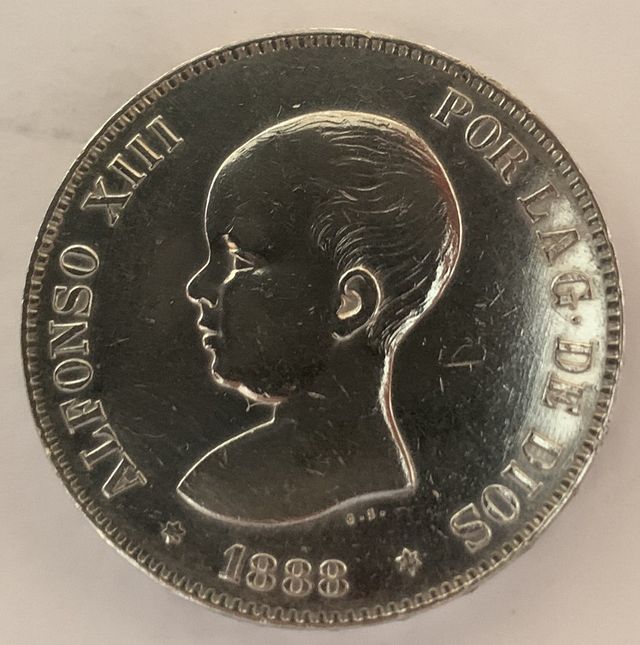 MONEDA DE ALFONSO XII 1888 MPM. Duro de Plata
