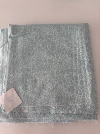 Retal jacquard algodón floral azul