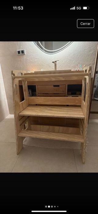 Torre doppia in legno Montessori