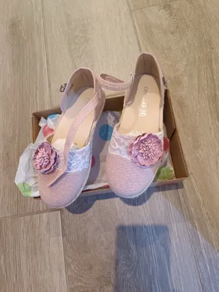 Sandalias esparto niña rosa, talla32